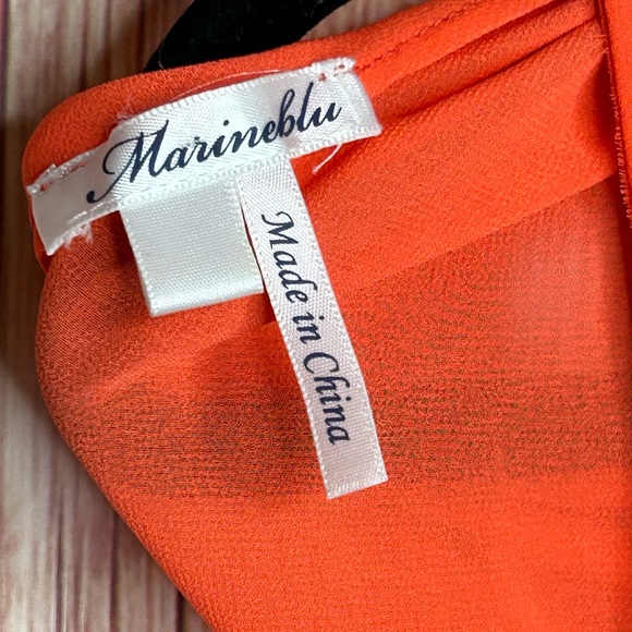 Marine Lu Tangerine Orange Rhinstone Cocktail Dress Size Small. - Picture 4 of 6